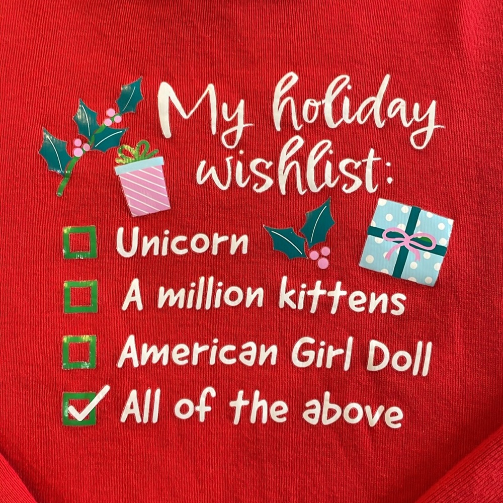 American Girl Christmas pajama top, size 6